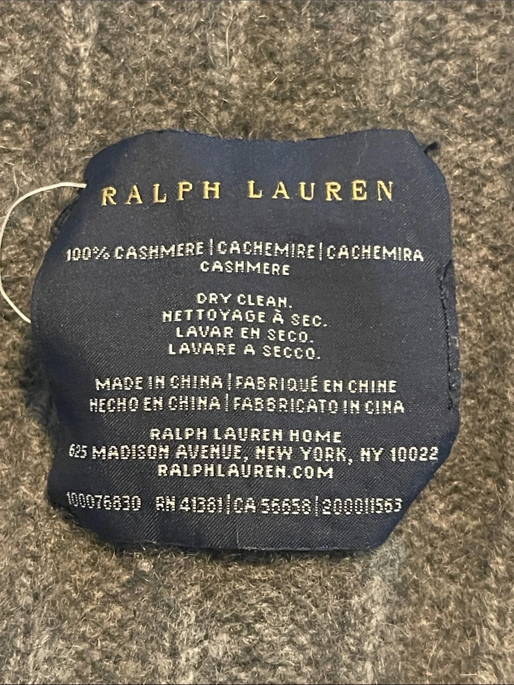 Ralph Lauren 100% Cashmere throw blanket